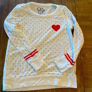 Chaser sweatshirt with heart detail and dots